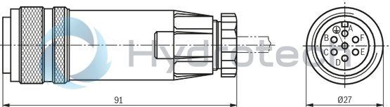 technical illustration-R900021267-Mating connector, connector 7-pole (6 + PE) EN 175301-804