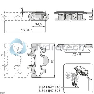 technical illustration-3842546007-Chain link for static friction chain VFplus 90