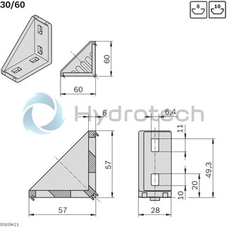 technical illustration-3842523541-Bracket 30x60 set (standard) slot 8/8