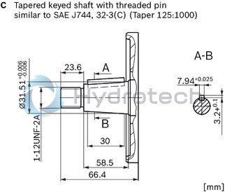 technical illustration-R902406027-A10FM, fixed displacement unit, closed circuit, medium pressure, size: 45 cm&sup3;