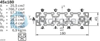 technical illustration-3842990335-Strut profile 45x180