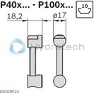 technical illustration-3842554442-Longitudinal end connector, two-sided, length 40