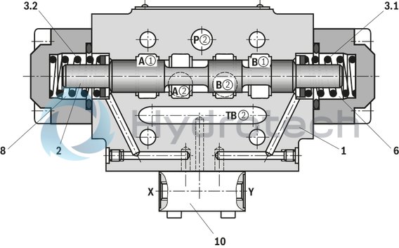 technical illustration-R900590053-Size 10, symbol E63, with hydraulic actuation,