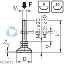 technical illustration-3842529025-Leveling foot D30 M12x72.5