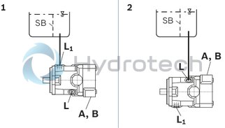 technical illustration-R902406027-A10FM, fixed displacement unit, closed circuit, medium pressure, size: 45 cm&sup3;