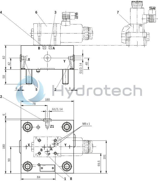 technical illustration-R901400309-2 area ratios 4 different springs 6 different cracking pressures