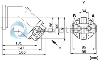 technical illustration-R902160930-Large variety of available nominal sizes allows exact adjustment to the application High power density Very high total efficiency High starting efficiency Working ports SAE flange or thread Optional with integrated pressure relief valve Optional with mounted addifitonal valve: counterbalance valve (BVD/BVE), flushing and boost-pressure valve Bent-axis design
