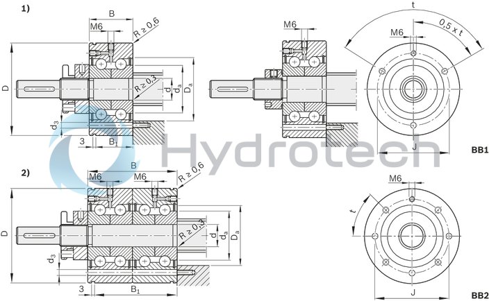 technical illustration-R159A32001-Assembly group bearing unit LAF, size 30 x 5R/10R