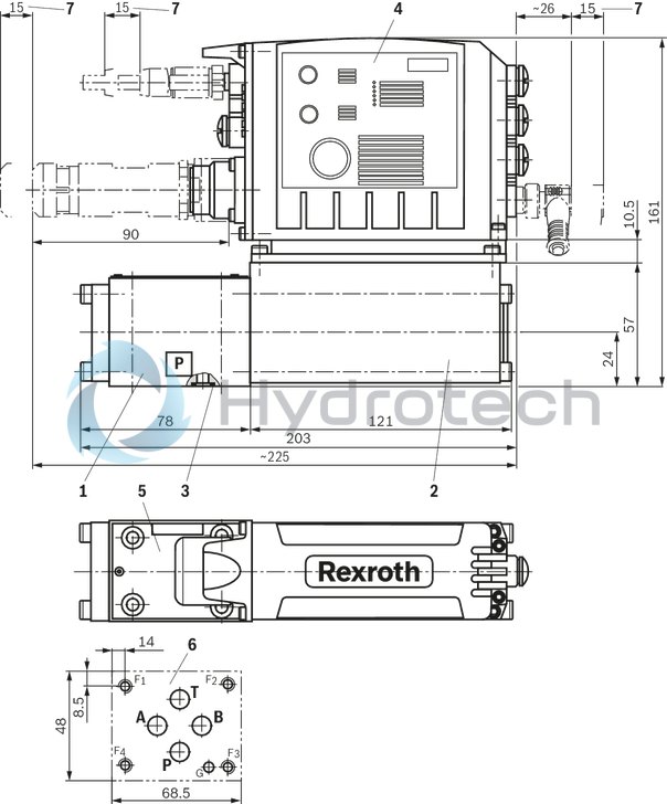 technical illustration-R901474451-Size 10, symbol C4, integrated electronics, 24 V DC