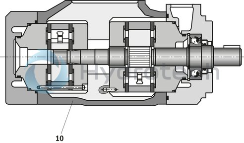 technical illustration-R901490342-Fixed displacement, size 122 cm³, pressure 175 bar, clockwise rotation, 600-1800 rpm, mounting flange SAE-C