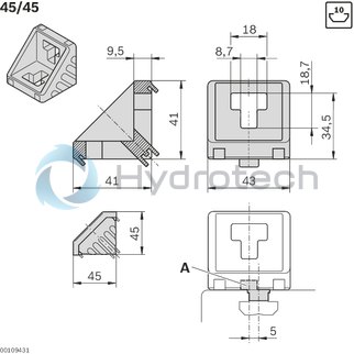 technical illustration-3842548863-Cover cap for bracket 45x45, black