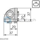 technical illustration-3842548714-Cover cap corner bracket (cube) R40x40, signal gray