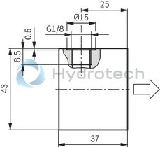 technical illustration-R901178166-Direct operated directional seat valve with fluidic actuation Porting pattern according to DIN24340, form A (without locating hole) Safe switching also with longer standstill periods under pressure Operating methods: Hydraulic Inductive position switch (contactless), optional