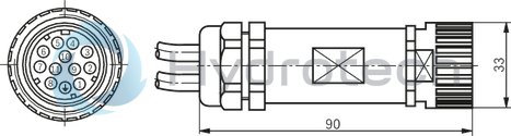 technical illustration-R901375786-A SYHDFEn-1X control system is used for the electro-hydraulic control of swivel angle, pressure and power (partially optional, see ordering code) of an axial piston variable displacement pump.<br>
The control system consists of the following components: A4VSO axial piston variable displacement pump optimized for the operation in the control system VT-DFPn-2X or VT-DFPFD-1X proportional valve as pilot valve with integrated electronics including inductive position transducer for valve position sensing. Position transducer for sensing the swivel angle Pressure transducer with suitable signal level and dynamics (optionally HM 20, separate order)
