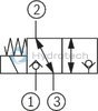 technical illustration-R901083205-3/2 directional poppet valve, direct operated with solenoid actuation