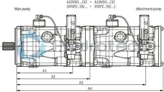 technical illustration-R901135309-Pump A10VSO BR32 with analog OBE