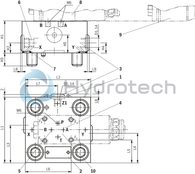 technical illustration-R901403376-2 area ratios 4 different springs 6 different cracking pressures