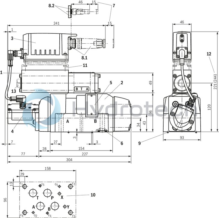 technical illustration-R901396320-Size 27, symbol E, electrical with integrated electronics, 24 V DC