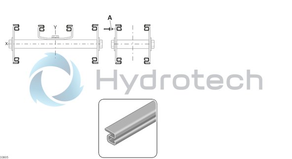 technical illustration-3842557034-Slide rail curve wheel VF120 steel 30&deg;