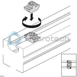 technical illustration-3842536602-T-nut 8 mm slot stainless steel M6