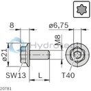 technical illustration-3842541409-Collar screw M8x20-SW13-Torx 40