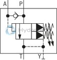 technical illustration-R900941546-For subplate mounting As cartridge valve 4 adjustment types, optionally:<br>
&bull; Rotary knob<br>
&bull; Adjustment spindle with protective cap<br>
&bull; Lockable rotary knob with scale<br>
&bull; Rotary knob with scale 4&nbsp;pressure ratings Solenoid-operated unloading via built-on directional spool valve