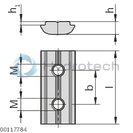 technical illustration-3842529296-Swivel-in sliding block, with spring groove 8 steel, galvanized M6