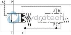 technical illustration-R900923156-For subplate mounting As cartridge valve 4 adjustment types, optionally:<br>
&bull; Rotary knob<br>
&bull; Adjustment spindle with protective cap<br>
&bull; Lockable rotary knob with scale<br>
&bull; Rotary knob with scale 4&nbsp;pressure ratings Solenoid-operated unloading via built-on directional spool valve