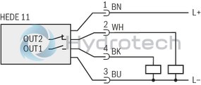technical illustration-R901141184-Electronic pressure switch, 2 antivalent switching outputs, pressure range 0 &hellip; 100 bar, connector 4-pole M12x1 A-coded