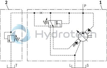 technical illustration-R900506809-Variable displacement pump, size 118 cm&sup3;, pressure 160 bar for industrial applications, open circuit