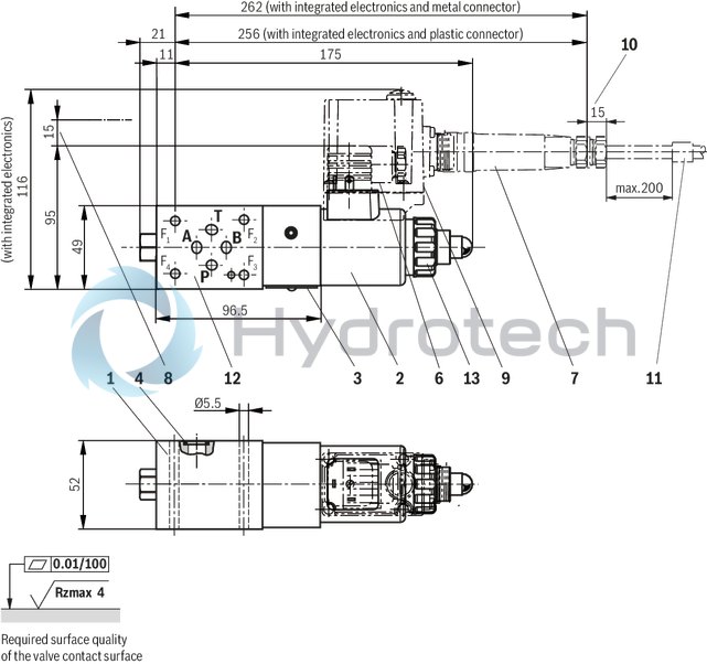 technical illustration-R901447274-Size 6, P &rarr; T, electrical with external electronics, 24 V DC