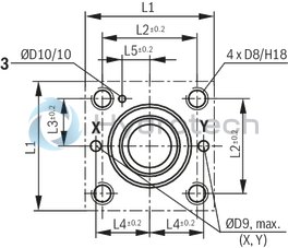 technical illustration-R901212336-High-response valve in block installation design Suitable for position, pressure, force and velocity control Pilot valve: 2-stage, mechanically returned Sercos valve NG6 or 10, trimmed, opens the main stage from A to T in case of power failure and applied pilot pressure Main stage with position control Integrated electronics (OBE) Typical applications:<br>
Presses<br>
Die casting machines<br>
Nibbling axes
