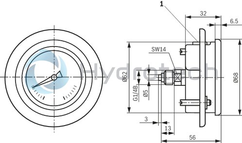 technical illustration-R900771208-For measuring and displaying pressure in hydraulic systems