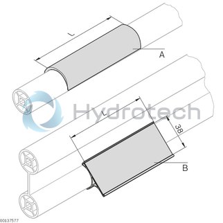 technical illustration-3842537652-Lettering clip for tubular cross ties, straight L102