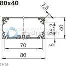 technical illustration-3842552268-Cable duct with AL cover plate 40x40