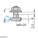 technical illustration-HS10-M8X20-T-bolt M8x20
