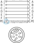 technical illustration-R900021267-Mating connector, connector 7-pole (6 + PE) EN 175301-804