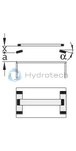 technical illustration-3842537343-With three GST outlet sockets for looping through the electrical current Very inexpensive to operate (low power consumption, long life) Low weight Suitable for use at ESD workstations SL&nbsp;78 electronic: Attached to a strut extension (workstations with B&nbsp;=&nbsp;990&nbsp;mm) or to a hanger (workstations with B&nbsp;&ne;&nbsp;990&nbsp;mm) SL&nbsp;48 electronic: Mounting to a hanger SL&nbsp;36 electronic: Fastening to the vertical strut of the strut extension