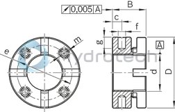 technical illustration-R344601204-Slotted nut NMA 35 x 1.5