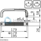technical illustration-3842525481-Strap-shaped handle 26x133x50, ESD