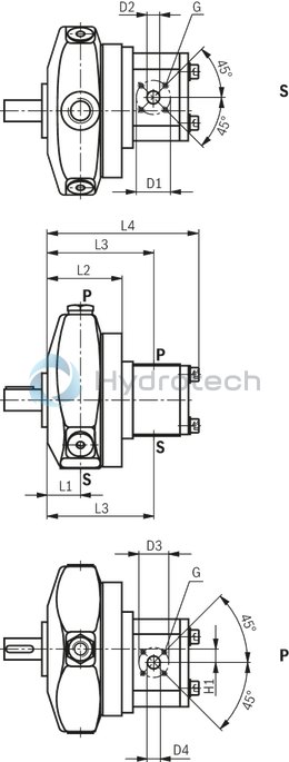technical illustration-R901089530-Radial piston pump, size 20 cm3, pressure 500 bar for industrial applications, open circuit