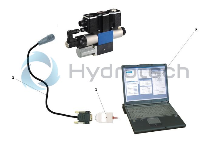 technical illustration-R901202350-Direct operated proportional directional valve with integrated digital control electronics for the pressure, force and flow control (Integrated Axis Controller IAC-P) Completely adjusted unit consisting of valve, pressure sensor(s) (optional), digital control electronics and field bus connection Operation by means of proportional solenoids with central thread and detachable coil Valve control spool, position-controlled Integrated pressure sensor plate (optional) For subplate mounting: Porting pattern according to ISO 4401 Analog interface for command and actual value Design for CAN bus with CANopen protocol DS 408 or Profibus-DP Quick commissioning via PC and WIN-PED 6 commissioning software