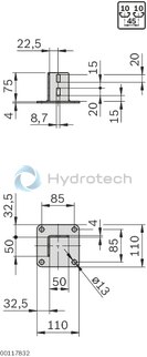 technical illustration-3842536581-Base plate, steel 45x45
