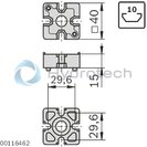 technical illustration-3842532196-End connector 40x40 set (standard)
