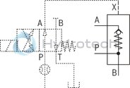 technical illustration-R900964465-Size 40, A → B, hydraulically actuated