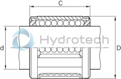 technical illustration-LINEAR BUSHING-Segmental LB, closed, 25, without seal, corrosion-resistant