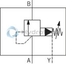 technical illustration-R900943087-Suitable for use as preload, sequencing and changeover valve For subplate mounting Porting pattern according to ISO&nbsp;5781 As cartridge valve 4&nbsp;pressure ratings 4 adjustment types:<br>
&bull; Rotary knob<br>
&bull; Sleeve with hexagon and protective cap<br>
&bull; Lockable rotary knob with scale<br>
&bull; Rotary knob with scale Check valve, optional