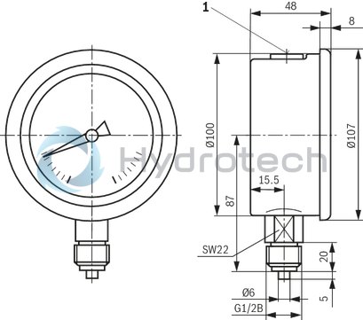 technical illustration-R900771208-For measuring and displaying pressure in hydraulic systems