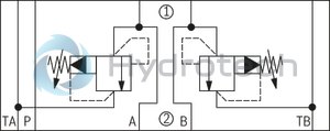 technical illustration-R900431828-Size 10, symbol A - TA and B - TB, with manual actuation