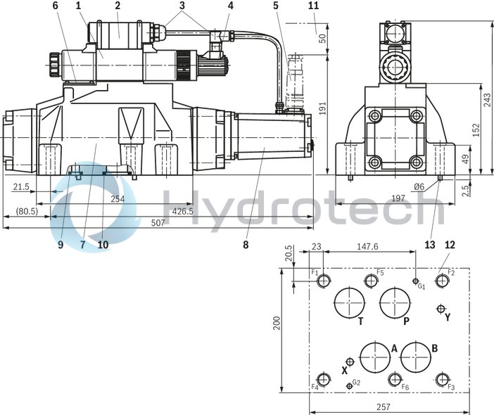technical illustration-R900248533-Size 32, symbol W6, electrical with integrated electronics, 24 V DC
